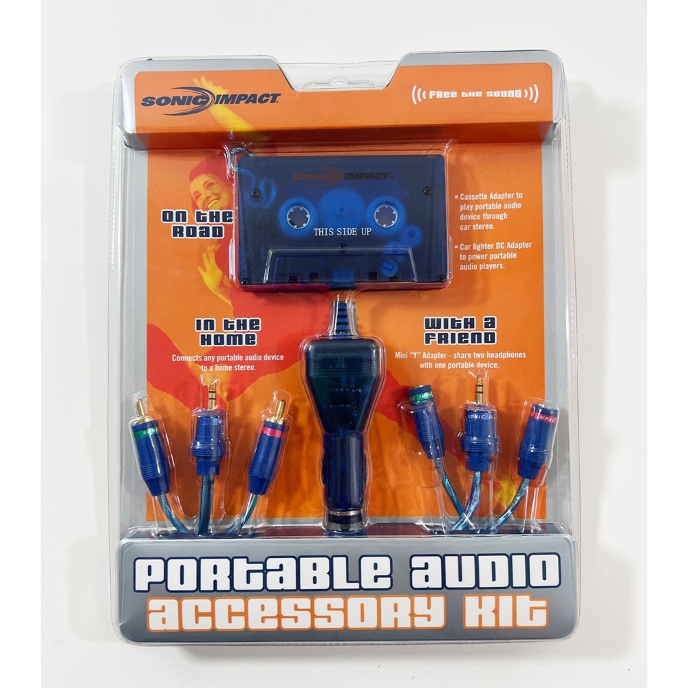 Sonic Impact Portable Audio Accessory Kit Stereo Cable Car Cassette 648027050679